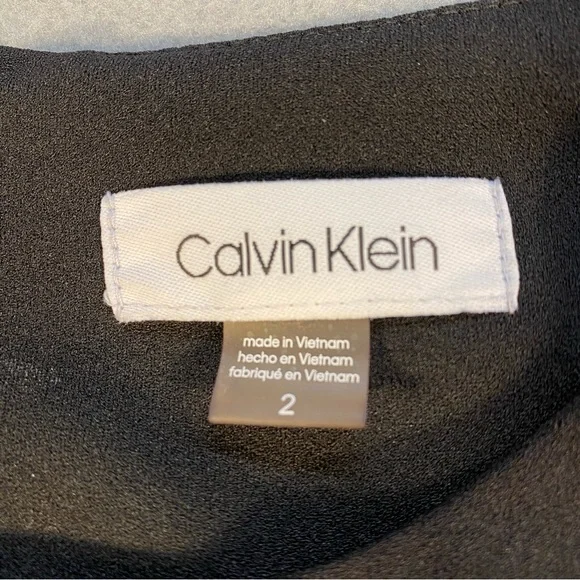 Calvin Klein Women’s Black 3/4 Sleeve  Stretch Sheath Dress, back zipper, size 2 - Picture 6 of 11